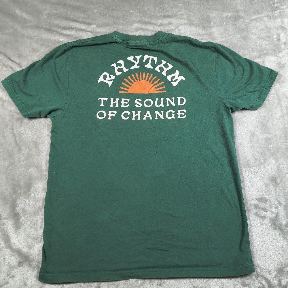 Rhythm‎ Shirt Mens Small Green Short Sleeve The Sound Of Change Short Sleeve